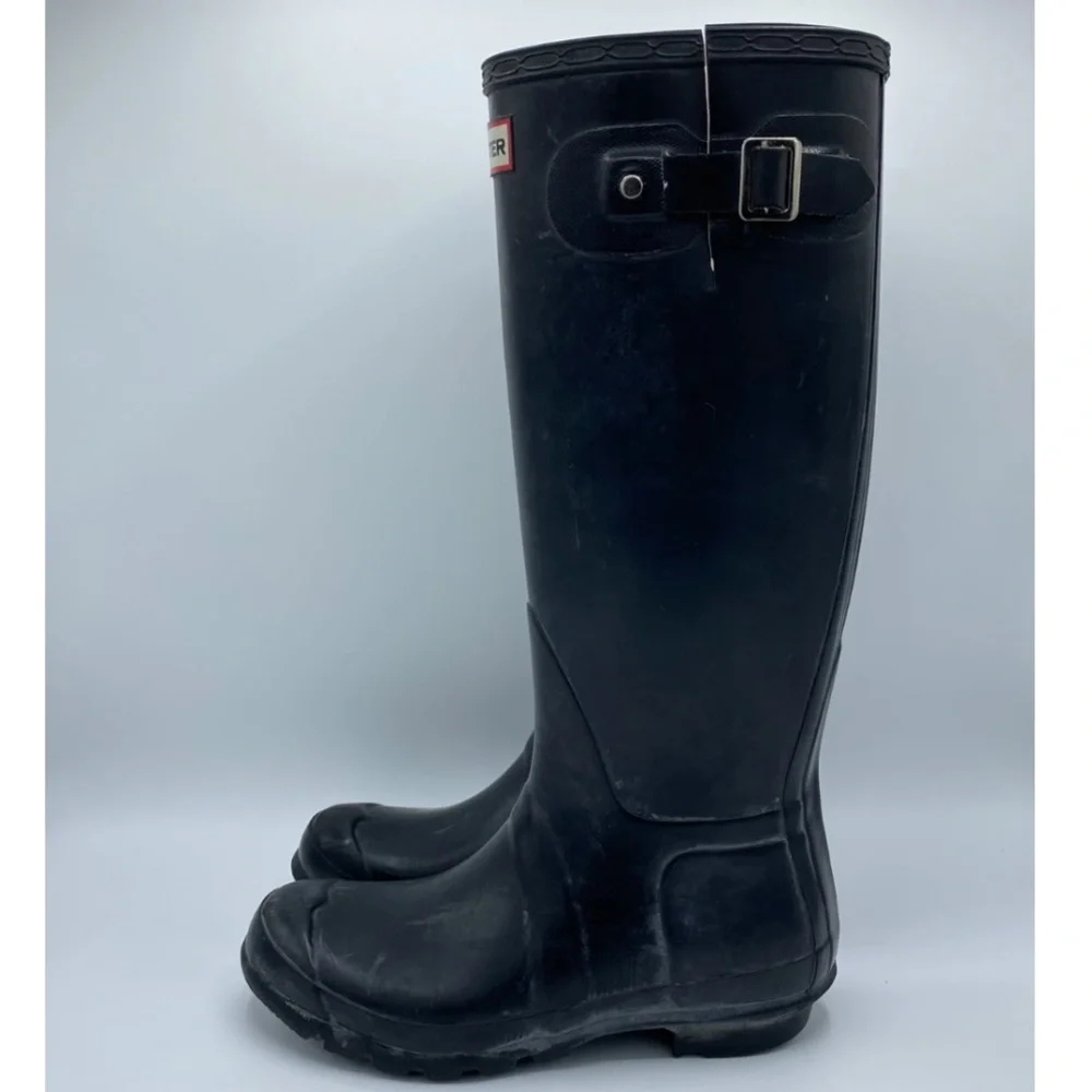 Hunter Original Tall Matte Black Rain Boots Size 6